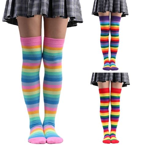 rainbow striped stockings|rainbow waterproof stockings.